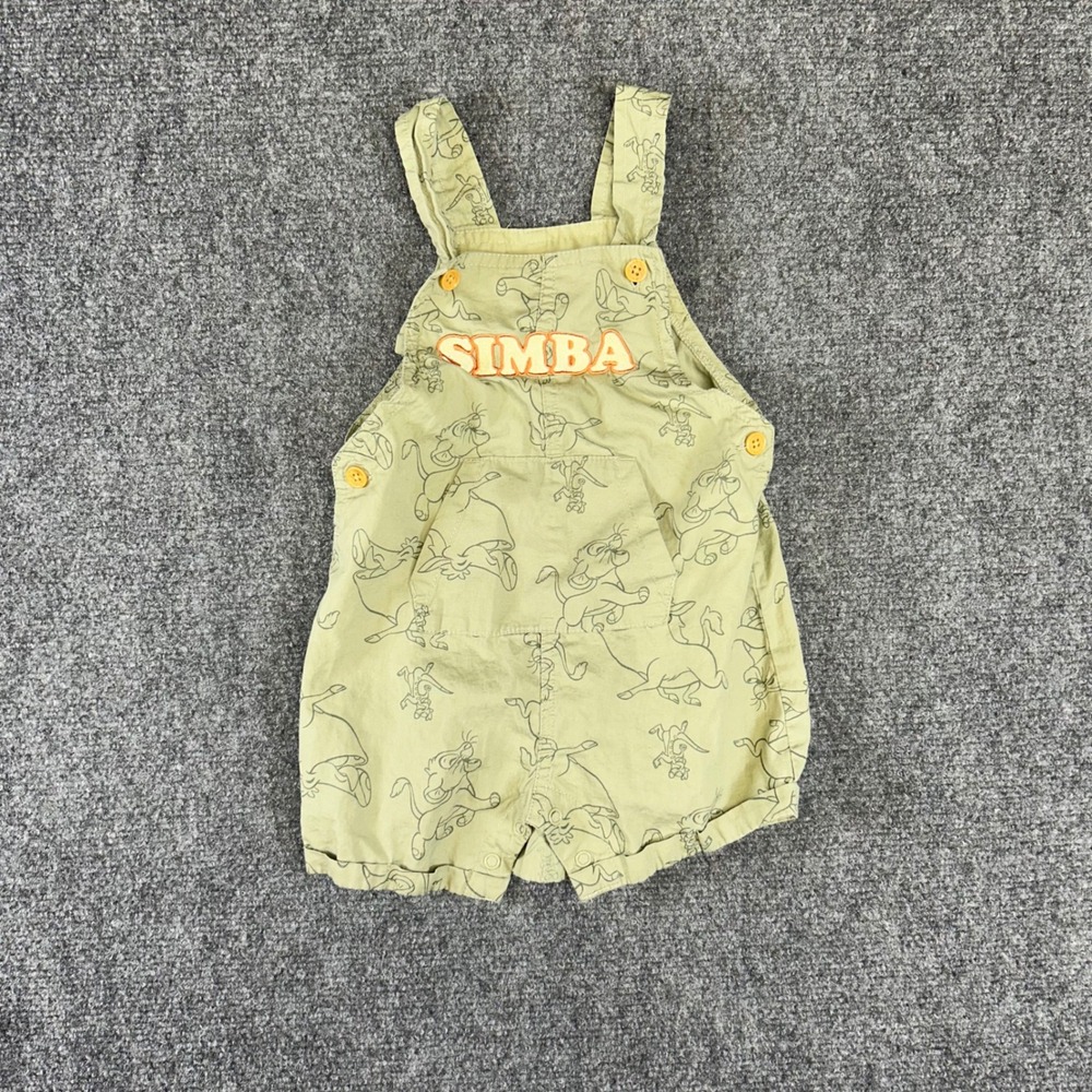 Disney Baby Lion King Simba Green Cotton Shortall Overalls 18M PJNH204